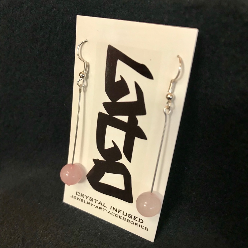 Rose Quartz danglers